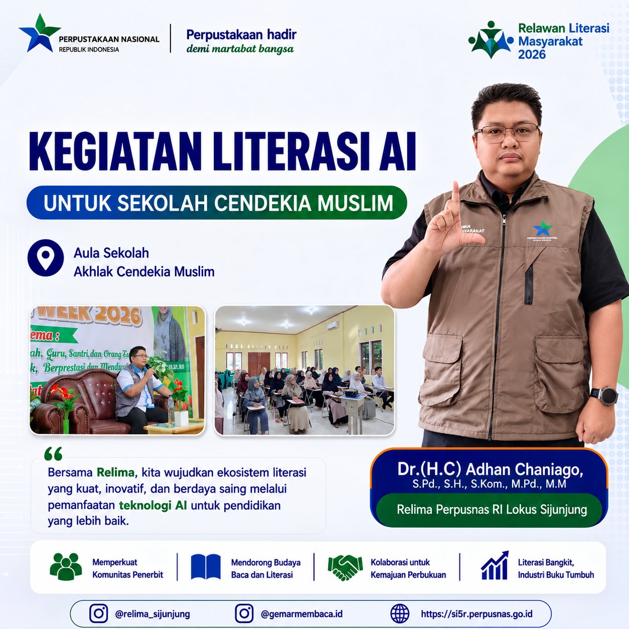 Flyer Kegiatan Literasi AI untuk Sekolah Akhlak Cendekia Muslim